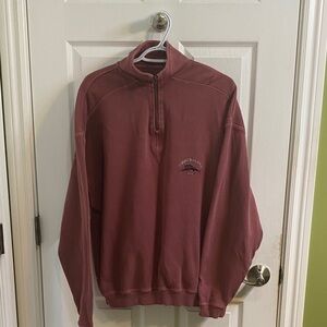 Tommy Bahama Relax MARLIN Quarter Zip Tobago Bay Pullover Men’s Large Maroon
